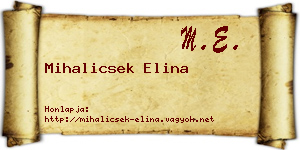Mihalicsek Elina névjegykártya